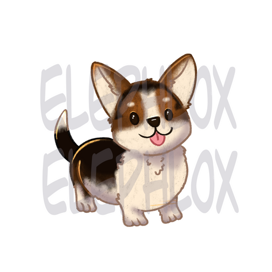 Tri-Colour Corgi Sticker | ElePhlox