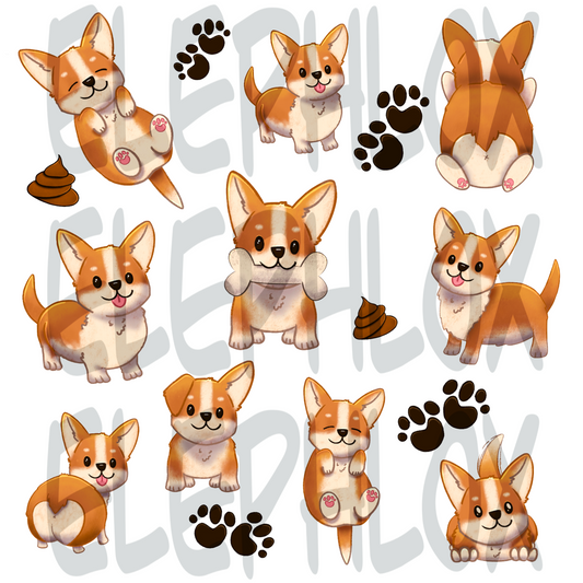 Corgi Stickers | ElePhlox