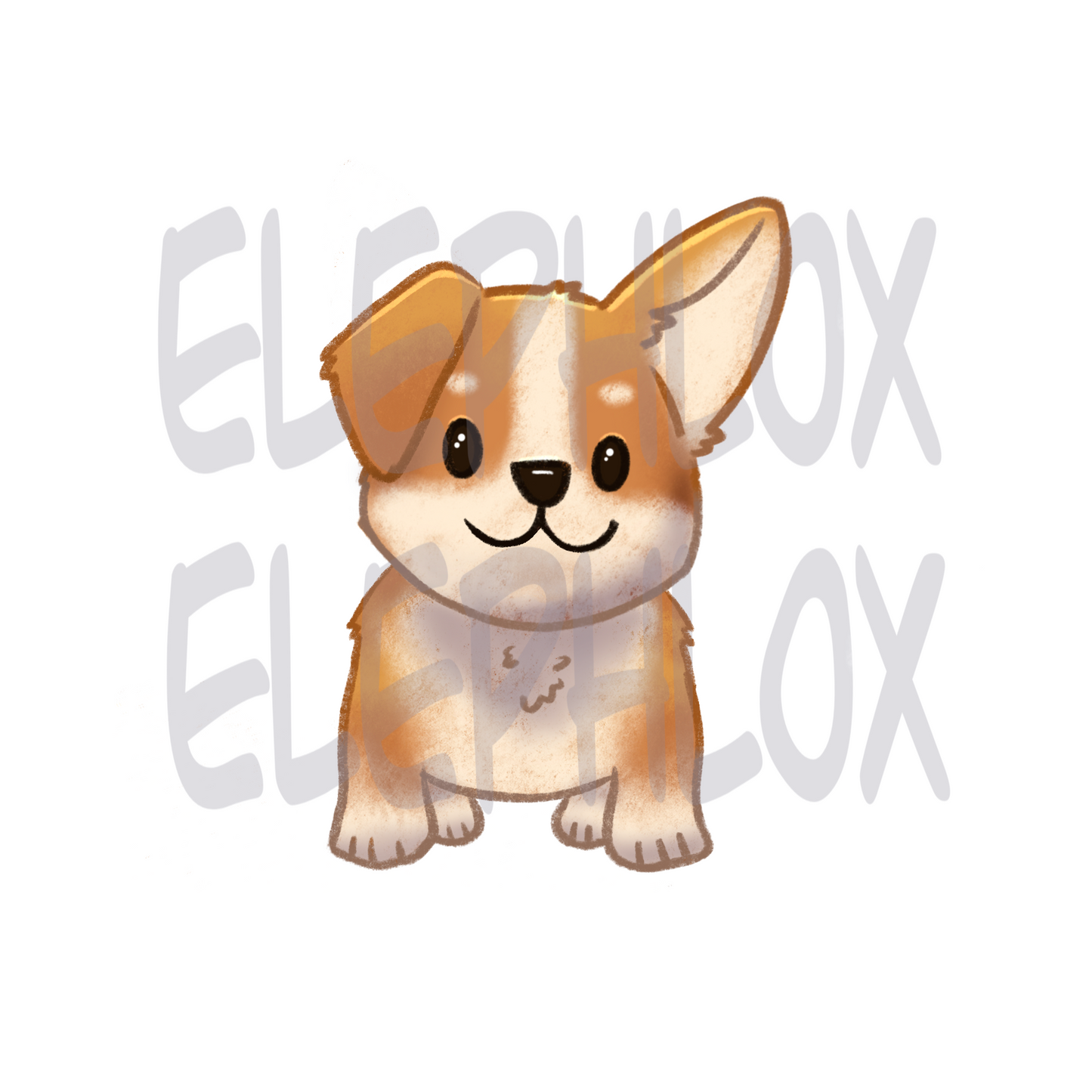 Corgi Puppy with Floppy Ear Sticker | ElePhlox