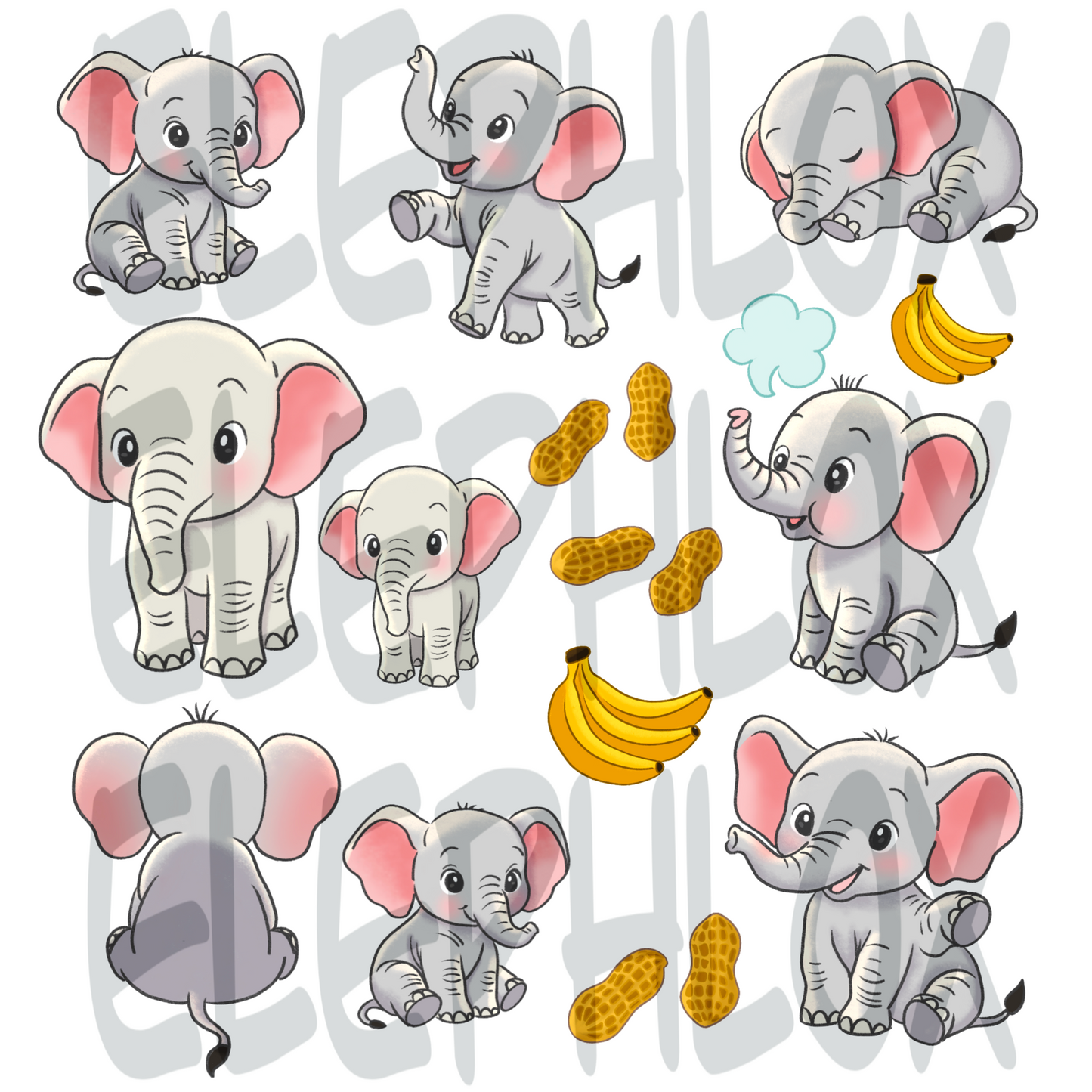 Cute Elephant Stickers | ElePhlox