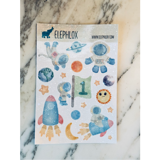 Space Explorer Sticker Card | Elephlox