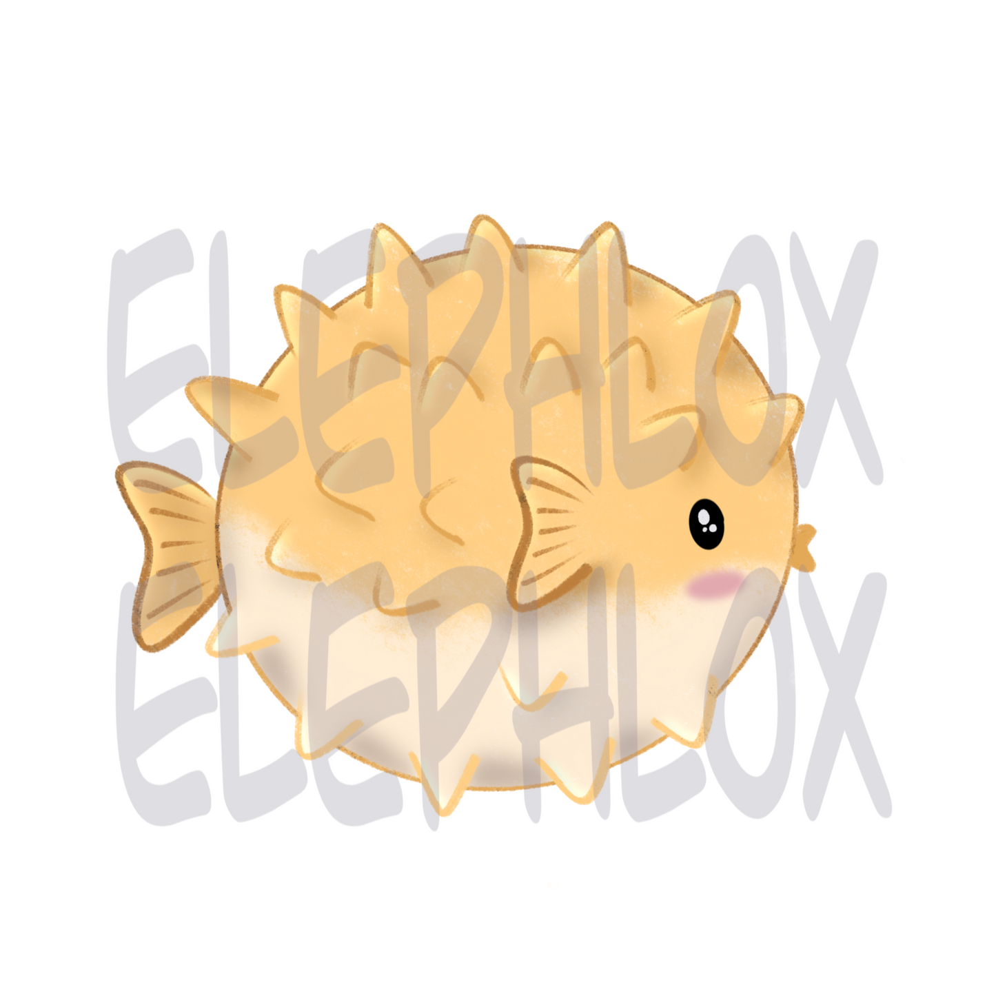 Yellow Pufferfish Sticker | ElePhlox